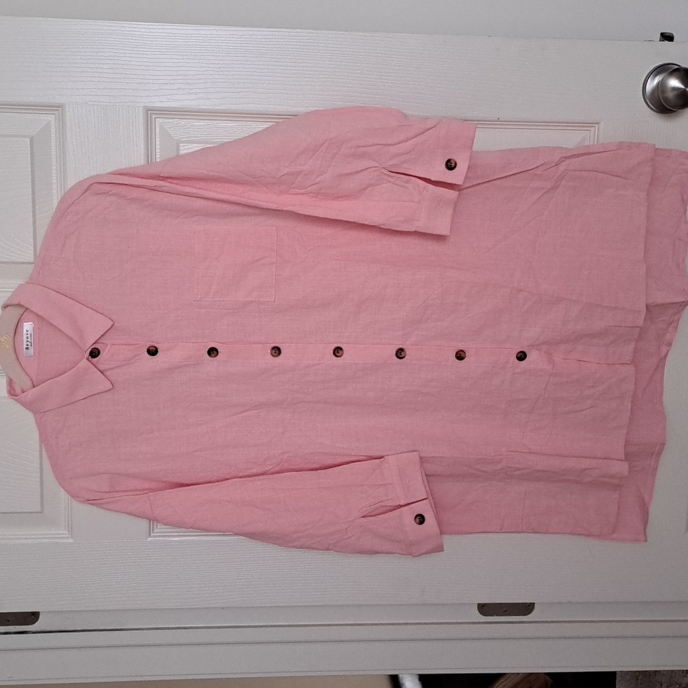 Pink Button-Up Women's Top